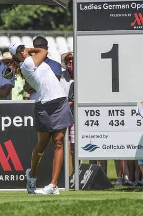 Cheyenne Wood, Nichte von Tiger Woods beim Abschlag Ladies German Open, Golf,Damen, Prötten, 18.07.2014 EP_BSR