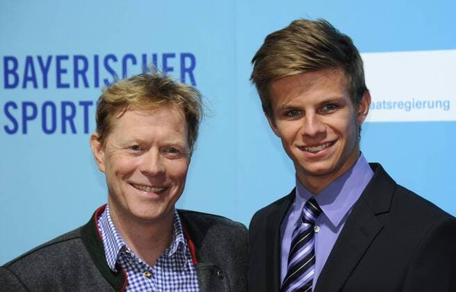 Bayerischer Sportpreis 2014 in München. Foto: Dieter Thoma und Andreas Wellinger