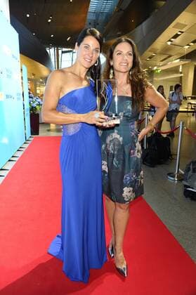 Stefanie Böhler und Christine Neubauer Bayerische Sportpreis 2014 Ehrung, Auszeichnung. Preis BMW-Welt München 19. Juli 2014