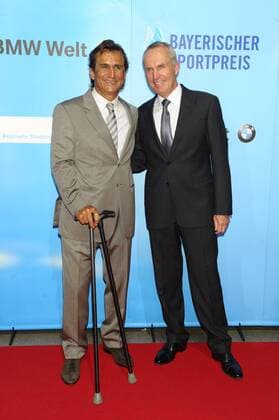 Alessandro Zanardi Bayerische Sportpreis 2014 Ehrung, Auszeichnung. Preis BMW-Welt München 19. Juli 2014