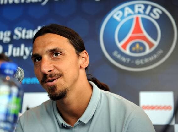 Zlatan Ibrahimovic of Paris Saint-Germain attends a press conference for a friendly match against local football team Kitchee in Hong Kong, China, 26 July 2014. Zlatan Ibrahimovic highlights press conference for friendly match in Hong Kong  20140726_30735