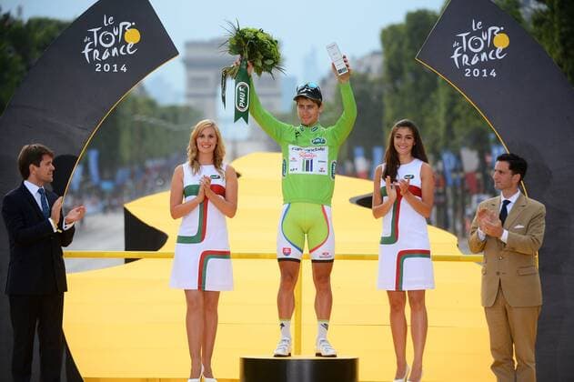 Peter Sagan maillot vert podium - Tour de France - Etappe 21 - Evry Paris Champs Elysees - 27 07 2014 Photonews 