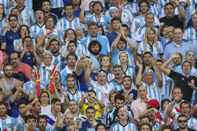 fans of Argentina during the final of the FIFA World Cup 2014 on July 13, 2014 at the Maracana stadium in Rio de Janeiro. FIFA World Cup final 2013 2014 xVIxxIVx 2479268