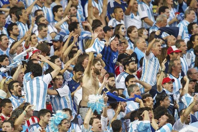 fans of Argentina during the final of the FIFA World Cup 2014 on July 13, 2014 at the Maracana stadium in Rio de Janeiro. FIFA World Cup final 2013 2014 xVIxxIVx 2479314