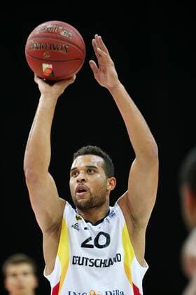 Leipzig, 27.07.2014, Leipzig Arena, Basketball, Länderspiel. , Deutschland (GER) vs. Finnland (FIN) 74:67 (37:39) , Im Bild: Elias Harris (Deutschland). ,