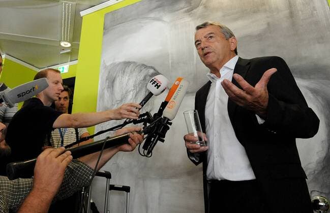 01.08.2014, xfux, Fussball, Empfang DFB U19 Nationalteam Europameistertitel 2014, v.l. DFB Präsident Wolfgang Niersbach (Deutsche Fussball Bund)