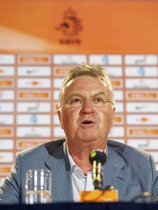coach Guus Hiddink of Holland during a press conference where Guus Hiddink is unveiled as new Netherlands manager on August 1, 2014 in Zeist, The Netherlands. Guus Hiddink unveiled as new Netherlands manager Zeist 2014 2015 xVIxxIVx 2485052