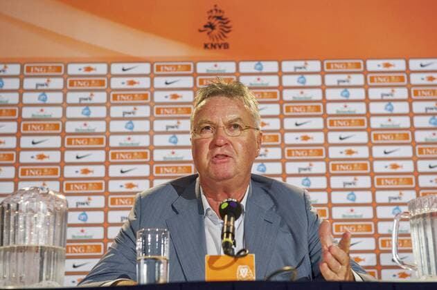 coach Guus Hiddink of Holland during a press conference where Guus Hiddink is unveiled as new Netherlands manager on August 1, 2014 in Zeist, The Netherlands. Guus Hiddink unveiled as new Netherlands manager Zeist 2014 2015 xVIxxIVx 2485063
