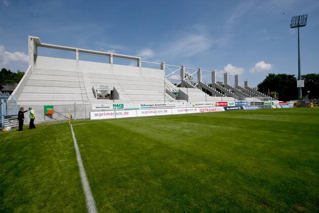 Chemnitz, 02.08.2014, Stadion an der Gellertstraße, Fussball, 3.Liga, 2. Spieltag , Chemnitzer FC, Stadionumbau Chemnitzer FC, Nordtribüne noch im Rohbau. ,