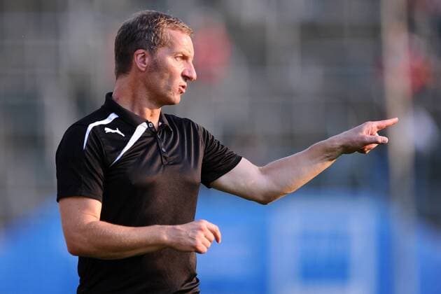 Fußball, Trainerhistorie, Wuppertaler SV Fußball Testspiel: Wuppertaler SV - Bayer Leverkusen am 05.08.2014 im Stadion am Zoo in Wuppertal Thomas Richter ( Trainer Wuppertal )