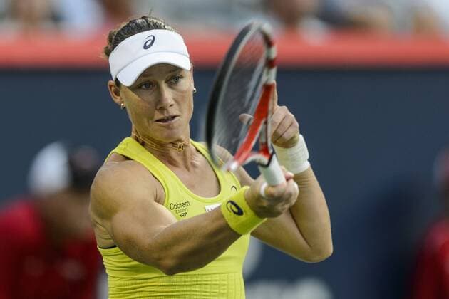 06 August 2014: Samantha Stosur of Australia returns the ball during the second round of the Rogers Cup Presented by National Bank at Uniprix Stadium in Montreal, Quebec, Canada. TENNIS: AUG 06 Rogers Cup - woman Montreal Icon140806035 EDITORIAL USE ONLY