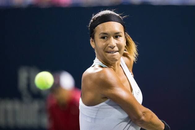 AUG 07, 2014 : Heater Watson (GBR) watches the ball during her game in the 3rd round of the Rogers Cup presented by National Bank at Uniprix Stadium in Montreal, Quebec, Canada. Icon10654 EDITORIAL USE ONLY