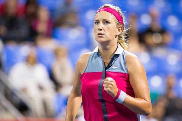 AUG 07, 2014 : Victoria Azarenka (BLR) reacts during her game in the 3rd round of the Rogers Cup presented by National Bank at Uniprix Stadium in Montreal, Quebec, Canada. Icon10655 EDITORIAL USE ONLY