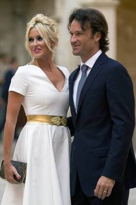 Carolina Cerezuela und Carlos Moya bei einem Empfang im Palast Palau de l Almudaina. Palma de Mallorca, 07.08.2014 xDyDxFotografosx xFuturexImage