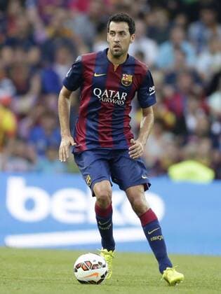 Sergio Busquets of FC Barcelona during the friendly match between Napoli and FC Barcelona at Stade de Geneve on august 6, 2014 in Geneva, Switzerland Napoli v FC Barcelona Friendly 2014 2015 xVIxLaurensxLindhoutxIVx 2498141