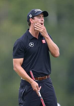 August 8, 2014: Adam Scott reacts to a missed putt during the second round of the PGA Golf Herren Championship at Valhalla Golf Club in Louisville, Ky. GOLF: AUG 08 PGA Golf Herren - PGA Golf Herren Championship - Second Round Icon20143525 EDITORIAL USE ONLY