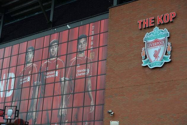 General View of Anfield Pre Season Friendly - Liverpool FC - Anfield Road Stadium - Liverpool - England - 10th August 2014 - EDITORIAL USE ONLY. No use with unauthorised audio, video, data, fixture lists, club league logos or live services. Online in-match use limited to 120 images, no video emulation. No use in betting, games or single club league player publications.