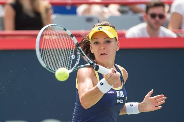 August 10th, 2014, Tennis player Agnieszka Radwanska (POL) in the Rogers Cup final at the Uniprix Stadium in Montreal, Quebec, Canada. TENNIS: AUG 10 Rogers Cup - Montreal Icon11262 EDITORIAL USE ONLY