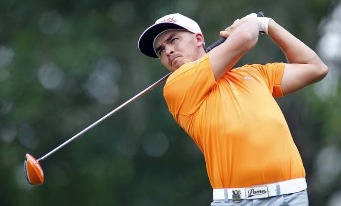 Ricky Fowler, of the United States, watches his tee shot on the second hole during the final round of the 96th PGA Golf Herren Championship at Valhalla Country Club on August 10, 2014 in Louisville, Kentucky.  LOU2014081006