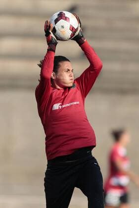 August 10, 2014: Portland Thorns FC s Nadine Angerer (1). The Boston Breakers defeated the Portland Thorns FC 2-0 in a NWSL regular season game at Harvard Stadium in Boston, Massachusetts. SOCCER: AUG 10 NWSL - Portland Thorns FC at Boston Breakers Icon482140810068 EDITORIAL USE ONLY