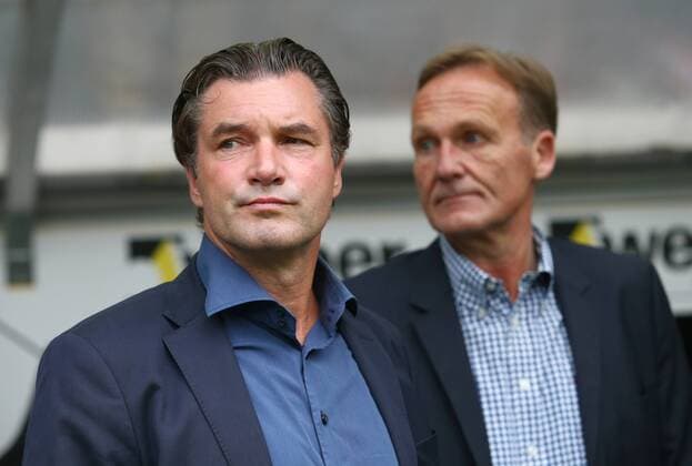 Mittwoch 13.08.2014, Saison 2014 2015, DFB DFL Supercup 2014 im Dortmunder Signal Iduna Park, BVB Borussia Dortmund - FC Bayern München 2:0, Michael Zorc (BVB, Manager) und Hans-Joachim Watzke (BVB, Vorsitzender der Geschäftsführung), v.l.