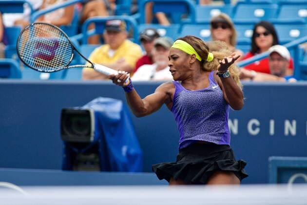 Aug. 16, 2014 - Mason, Ohio, USA - Serena Williams (USA) returns a shot from the back court during Saturday s Semifinal round of the Western and Southern Open at the Lindner Family Tennis Center, Mason, Ohio. Tennis 2014 - Aug 16 - Western & Southern Open - ZUMAs30