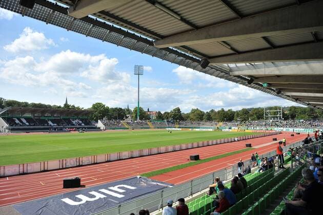 Fußball, Stadiongeschichte SSV Ulm 1846 GER, DFB Pokal, FV Illertissen, Donaustadion, Ulm, GER, DFB Pokal, FV Illertissen, im Bild Uebersicht Donaustadion in Ulm nphxAron