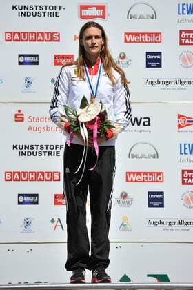 Ricarda Funk, GER, Siegerehrung, Kanuslalom-Weltcup-Finales, Canoe slalom worldcup final 17.08.14