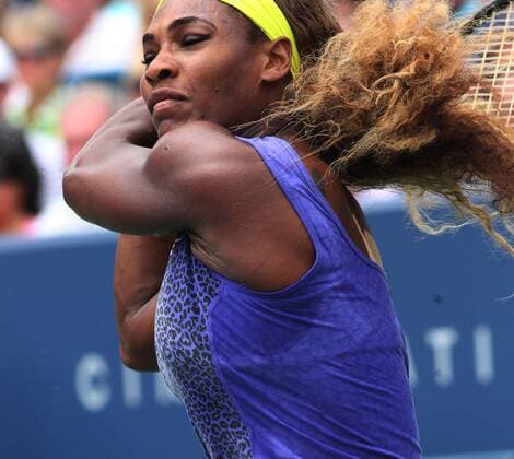 Aug. 17, 2014 - Cincinnati, Ohio, U.S - Serena Williams (USA) run s down a return in the first set . On Sunday August 17, 2014 during play in the Championship match of the Western & Southern Open. - ZUMAc19