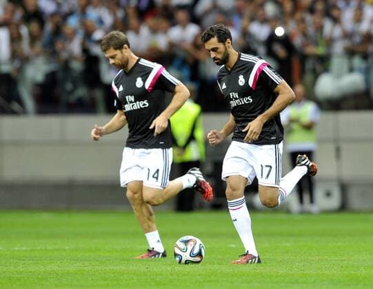 Friendly football match Real Madrid CF vs ACF Fiorentina 16 08 2014 Warsaw, Poland Friendly football match Real Madrid CF vs ACF Fiorentina here: Xabi Alonso and Alvaro Arbeloa  EN_01141135_0019