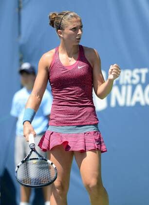 Sara Errani (ITA) macht die Faust und jubelt. Connecticut Open 2014, New Haven, United States.