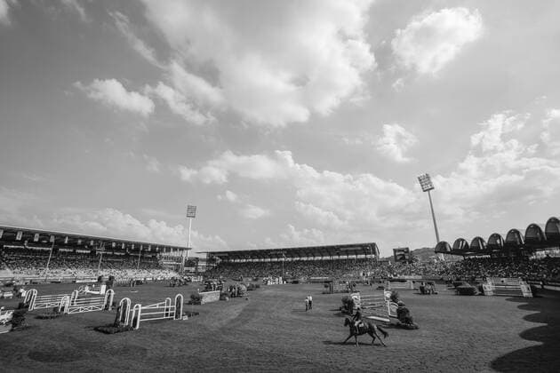 Hauptstadion, overview, jumping competition during the World Equestrian Festival, CHIO Aachen 2014, 17. July. Weltfest des Pferdesports, CHIO Aachen 2014.