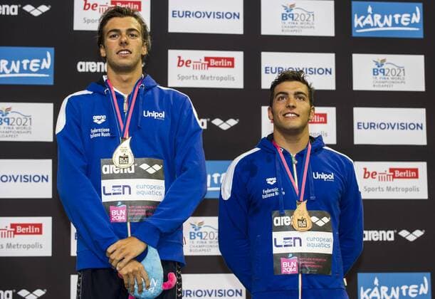 PALTRINIERI Gregorio ITA Gold Medal (L) DETTI Gabriele ITA Bronze Medal 1500m Freestyle Men Final 32nd LEN European Championships Berlin GiorgioxScala DBM