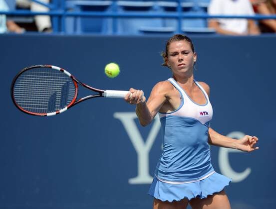 Camila Giorgi (ITA) in Aktion. Connecticut Open 2014, New Haven, United States.