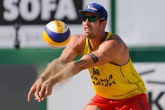 21.08.2014 - Stare Jablonki , Beach Volleyball , World Tour , FIVB Stare Jablonki Grand Slam 2014 , Poland vs. Germany - Sebastian Fuchs  140821PAL214