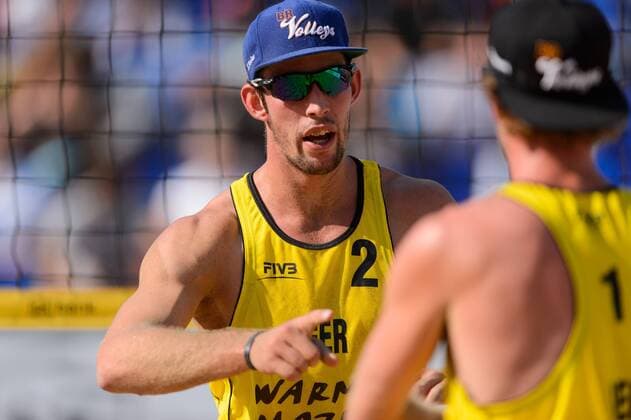 21.08.2014 - Stare Jablonki , Beach Volleyball , World Tour , FIVB Stare Jablonki Grand Slam 2014 , Poland vs. Germany - Sebastian Fuchs  140821PAL217