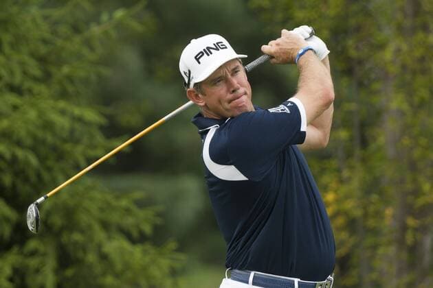 Aug. 21, 2014 - Paramus, New Jersey, U.S - August 21, 2014: Lee Westwood (ENG) tee s off during the first round of The Barclays Fed Ex Championship at Ridgewood Country Club in Paramus, NJ. Mandatory Credit: Kostas Lymperopoulos csm GOLF 2014: The Barclays Fed Ex Championship AUG 21 - ZUMAc04