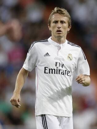 Luka Modric of Real Madrid during the Spanisch Super Cup match between Real Madrid and Atletico Madrid at Estadio Santiago Bernabeu on august 19, 2014 in Madrid, Spain Real Madrid v Atletico Madrid Spanish Super Cup 2014 2015 xVIxLaurensxLindhoutxIVx 2545330