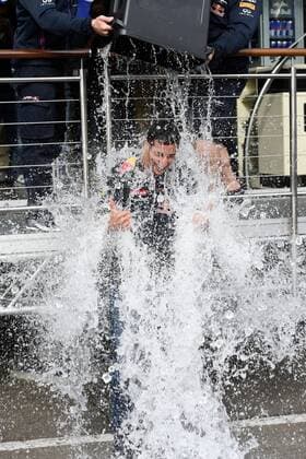 Ice Bucket Challenge, Daniel Riccardo, Red Bull Racing, formula 1 GP, Belgien in Spa, 21.08.2014 Ice Bucket Challenge, formula 1 GP, Belgien,