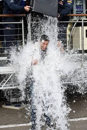 Ice Bucket Challenge, Daniel Riccardo, Red Bull Racing, formula 1 GP, Belgien in Spa, 21.08.2014 Ice Bucket Challenge, formula 1 GP, Belgien,