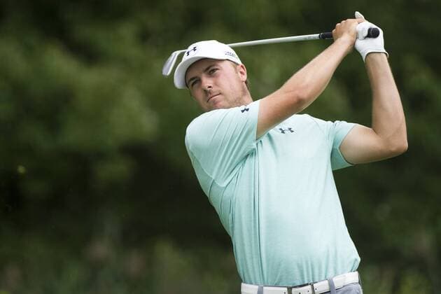Aug. 22, 2014 - Paramus, New Jersey, U.S - August 22, 2014: Jordan Spieth (USA) tee s of at the 5th hole during the second round of The Barcla s Fed Ex Championship at Ridgewood Country Club in Paramus, NJ. Mandatory Credit: Kostas Lymperopoulos csm GOLF 2014: The Barcla s Fed Ex Championship AUG 22 - ZUMAc04