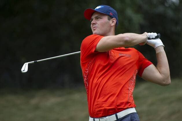 Aug. 22, 2014 - Paramus, New Jersey, U.S - August 22, 2014: Martin Kaymer (GER) tee s off at the 8th hole during the second round of The Barcla s Fed Ex Championship at Ridgewood Country Club in Paramus, NJ. Mandatory Credit: Kostas Lymperopoulos csm GOLF 2014: The Barcla s Fed Ex Championship AUG 22 - ZUMAc04