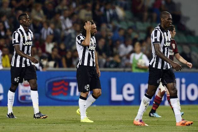 Db Reggio Emilia 23 08 2014 - trofeo Tim Juventus Turin vs AC Mailand: Andrea Pirlo-Paul Pogba-Angelo Ogbonna 