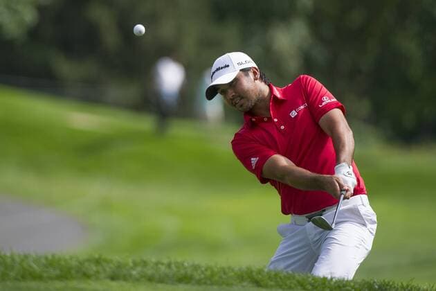 Aug. 23, 2014 - Paramus, New Jersey, U.S - August 23, 2014: Jason Day (AUS) chips onto the 11th green during the third round of The Barclays Fed Ex Championship at Ridgewood Country Club in Paramus, NJ. Mandatory Credit: Kostas Lymperopoulos csm GOLF 2014: The Barclays Fed Ex Championship AUG 23 - ZUMAc04