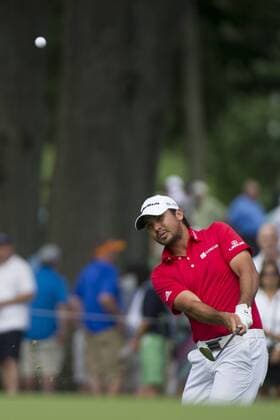 Aug. 23, 2014 - Paramus, New Jersey, U.S - August 23, 2014: Jason Day (AUS) chips onto the 12th fairway during the third round of The Barclays Fed Ex Championship at Ridgewood Country Club in Paramus, NJ. Mandatory Credit: Kostas Lymperopoulos csm GOLF 2014: The Barclays Fed Ex Championship AUG 23 - ZUMAc04