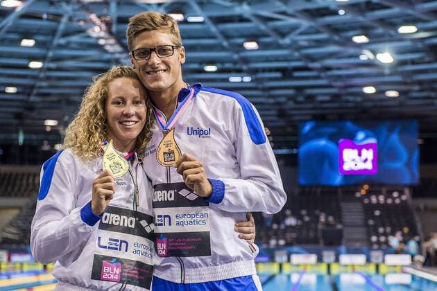 (L to R) Chiara Masini Luccetti, Federico Turrini Italy ITA 32nd LEN European Championships Berlin AndreaxMasini DBM