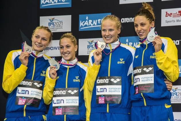 SWE - SWEDEN Silver Medal 4x100m Medley Women Final 32nd LEN European Championships Berlin GiorgioxScala DBM