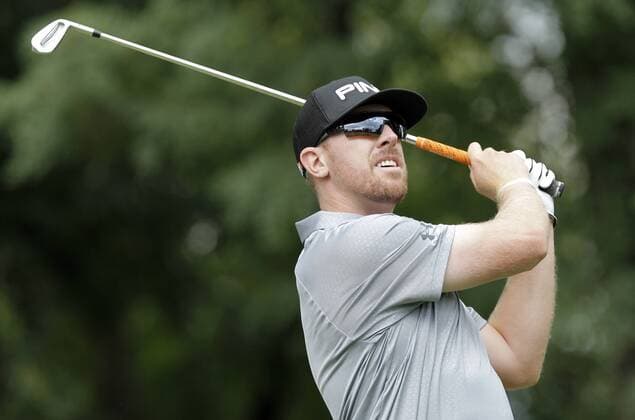 Hunter Mahan hits a his tee shot on the second hole in the final round at The Barclays at Ridgewood Country Club in Paramus, NJ on August 24, 2014. The Barclays this year returns to the Championship Course at the historic Ridgewood Country Club, site of The Barclays 2008 and 2010 championship.  NYP20140824111