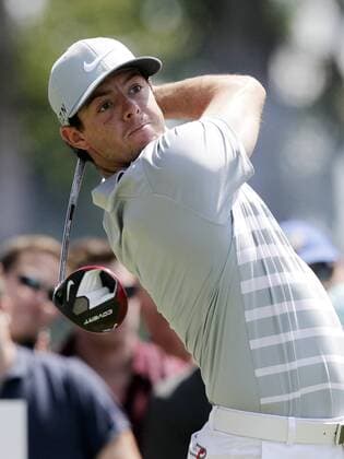 Rory McIlroy hits his tee shot on the 6th hole in the final round at The Barclays at Ridgewood Country Club in Paramus, NJ on August 24, 2014. The Barclays this year returns to the Championship Course at the historic Ridgewood Country Club, site of The Barclays 2008 and 2010 championship.  NYP20140824120