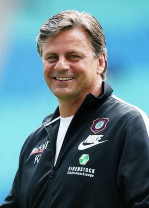 Leipzig, 22.08.2014, Red Bull Arena, Fussball, 2. Bundesliga, 3.Spieltag , Rasenballsport Leipzig vs. FC Erzgebirge Aue 1:0 (1:0) , Im Bild: Trainer Falko Götz, Erzgebirge Aue ,